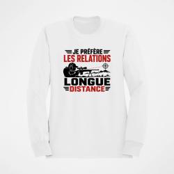 Sweat Tir Sportif Je pr&eacute;f&egrave;re les relations longue distance Blanc / Orange