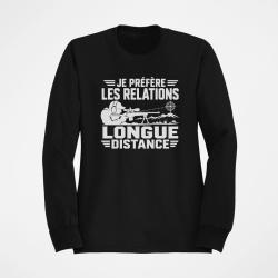 Sweat Tir Sportif Je pr&eacute;f&egrave;re les relations longue distance Noir