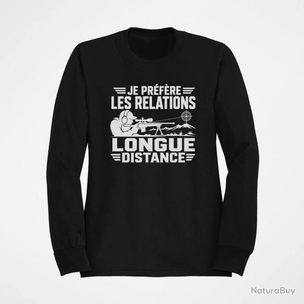 Sweat Tir Sportif Je pr�f�re les relations longue distance Noir