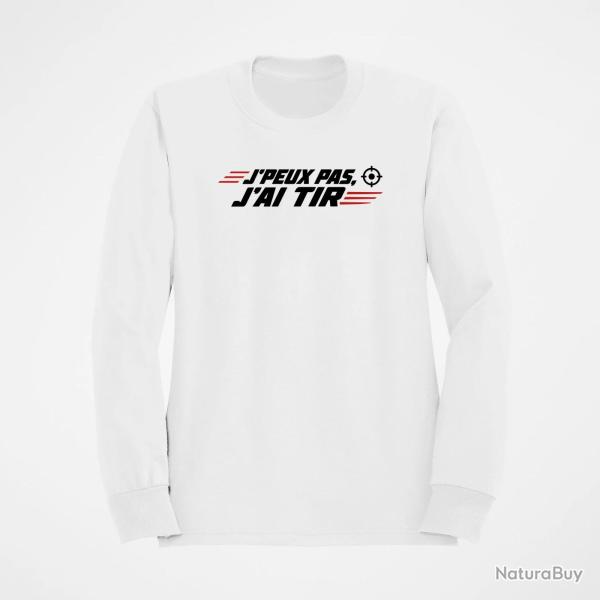 Sweat Tir Sportif J'peux pas, j'ai tir Cible orange Blanc / Orange