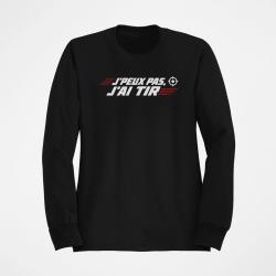 Sweat Tir Sportif J'peux pas, j'ai tir Cible orange Noir / Orange