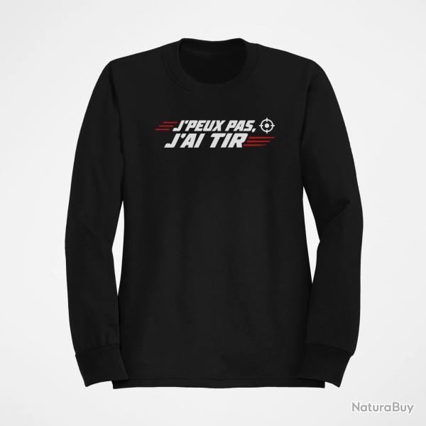 Sweat Tir Sportif J'peux pas, j'ai tir Cible orange Noir / Orange