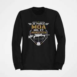 Sweat Tir Sportif Je parle MOA, MIL et minute Noir / Orange