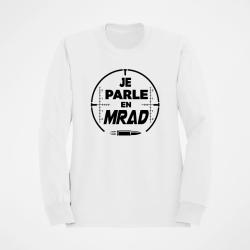 Sweat Tir Sportif Je parle en MRAD Blanc