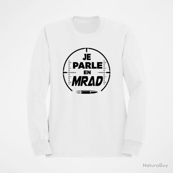 Sweat Tir Sportif Je parle en MRAD Blanc