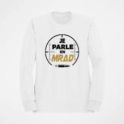 Sweat Tir Sportif Je parle en MRAD Blanc / Orange