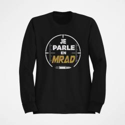 Sweat Tir Sportif Je parle en MRAD Noir / Orange