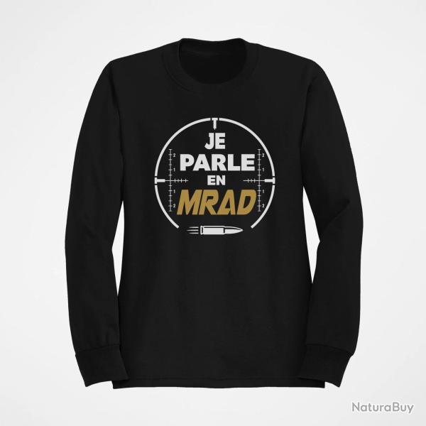Sweat Tir Sportif Je parle en MRAD Noir / Orange