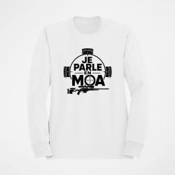 Sweat Tir Sportif Je parle en MOA Blanc