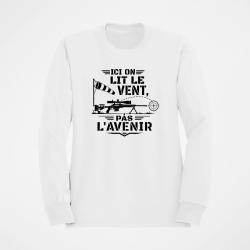 Sweat Tir Sportif Ici on lit le vent, pas l'avenir Blanc