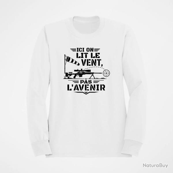 Sweat Tir Sportif Ici on lit le vent, pas l'avenir Blanc