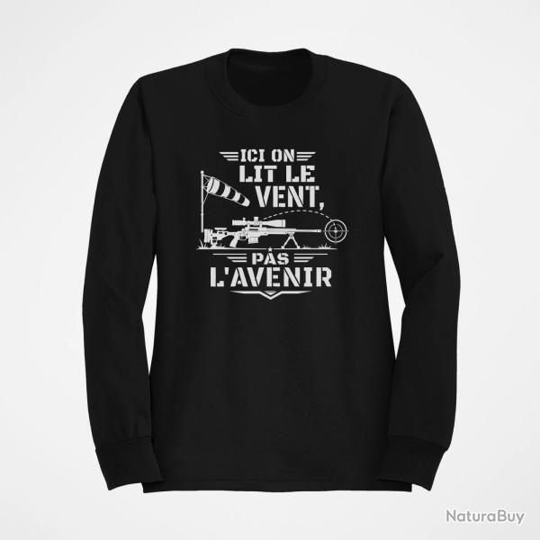 Sweat Tir Sportif Ici on lit le vent, pas l'avenir Noir