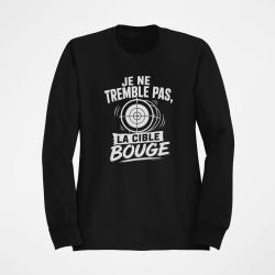 Sweat Tir Sportif Je ne tremble pas, la cible bouge Noir