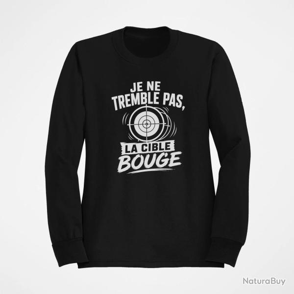 Sweat Tir Sportif Je ne tremble pas, la cible bouge Noir
