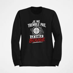 Sweat Tir Sportif Je ne tremble pas, la cible bouge Noir / Orange