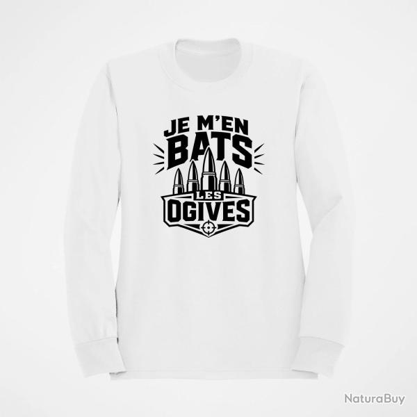 Sweat Tir Sportif Je m'en bats les ogives Blanc