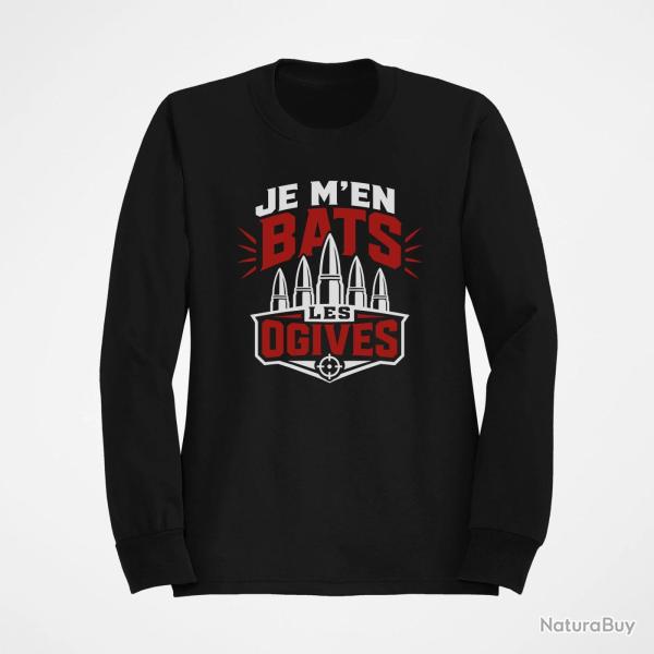 Sweat Tir Sportif Je m'en bats les ogives Noir / Orange