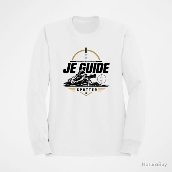 Sweat Tir Sportif Je guide Blanc / Orange