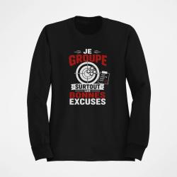 Sweat Tir Sportif Je groupe les bonnes excuses Noir / Orange