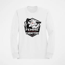 Sweat Tir Sportif Femme de caract&egrave;re Blanc / Orange