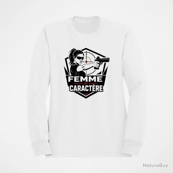 Sweat Tir Sportif Femme de caract�re Blanc / Orange