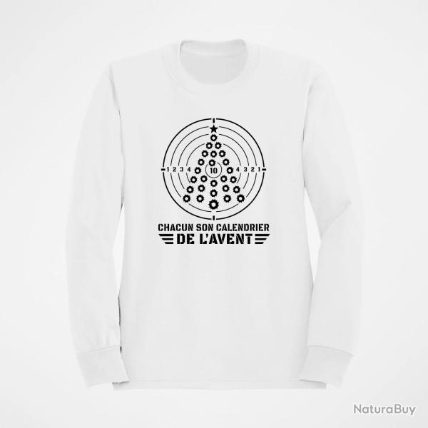Sweat Tir Sportif Chacun son calendrier de l'Avent Blanc