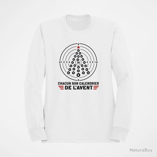 Sweat Tir Sportif Chacun son calendrier de l'Avent Blanc / Orange