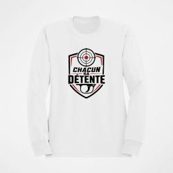 Sweat Tir Sportif Chacun sa d&eacute;tente Blanc / Orange