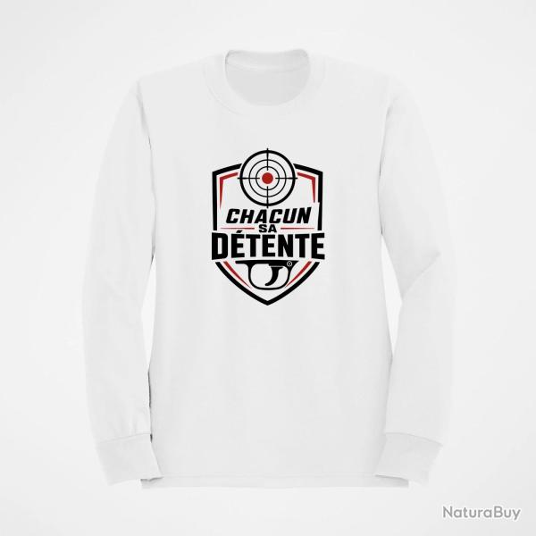 Sweat Tir Sportif Chacun sa d�tente Blanc / Orange