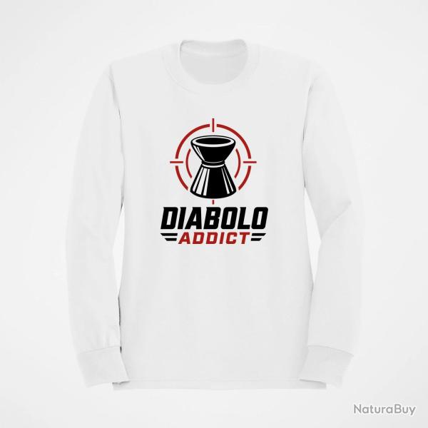 Sweat Tir Sportif Diabolo Addict Blanc / Orange