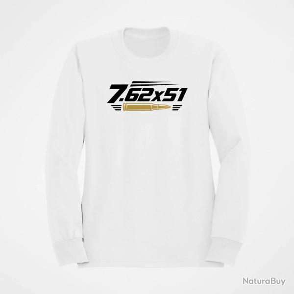 Sweat Tir Sportif Calibre 7.62�51 Blanc / Orange