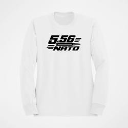 Sweat Tir Sportif Calibre 5.56 NATO Blanc