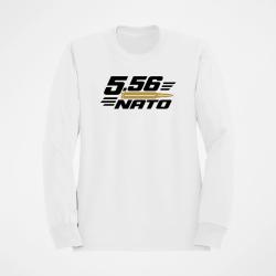 Sweat Tir Sportif Calibre 5.56 NATO Blanc / Orange
