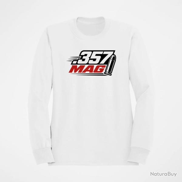 Sweat Tir Sportif Calibre .357 Mag Blanc / Orange