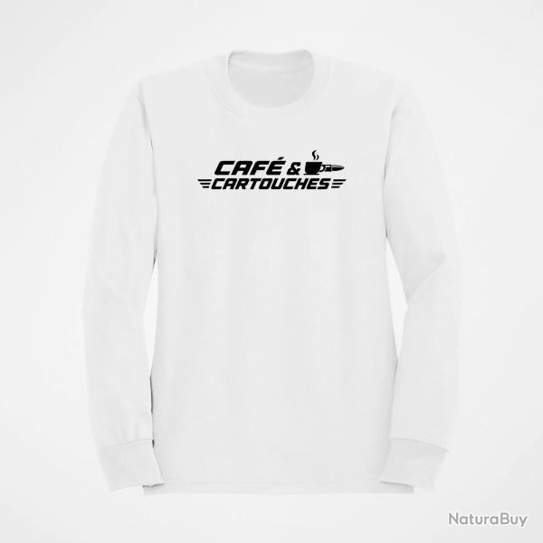 Sweat Tir Sportif Caf� et cartouches Blanc