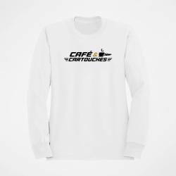 Sweat Tir Sportif Caf&eacute; et cartouches Blanc / Orange