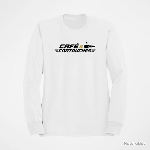 Sweat Tir Sportif Caf� et cartouches Blanc / Orange