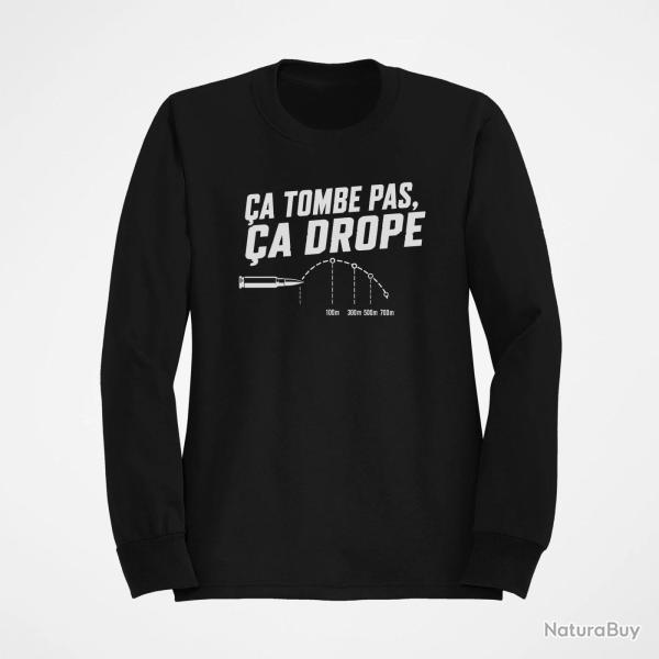 Sweat Tir Sportif �a tombe pas, �a droppe Noir