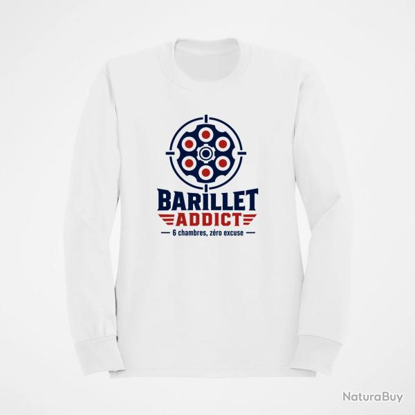 Sweat Tir Sportif Barillet Addict Blanc / Orange