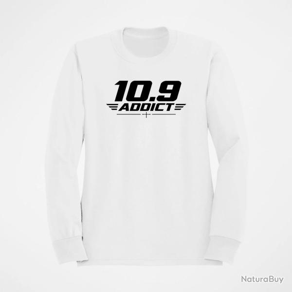 Sweat Tir Sportif 10.9 Addict Typographie Blanc