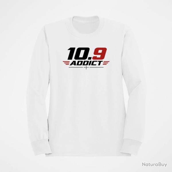 Sweat Tir Sportif 10.9 Addict Typographie Blanc / Orange