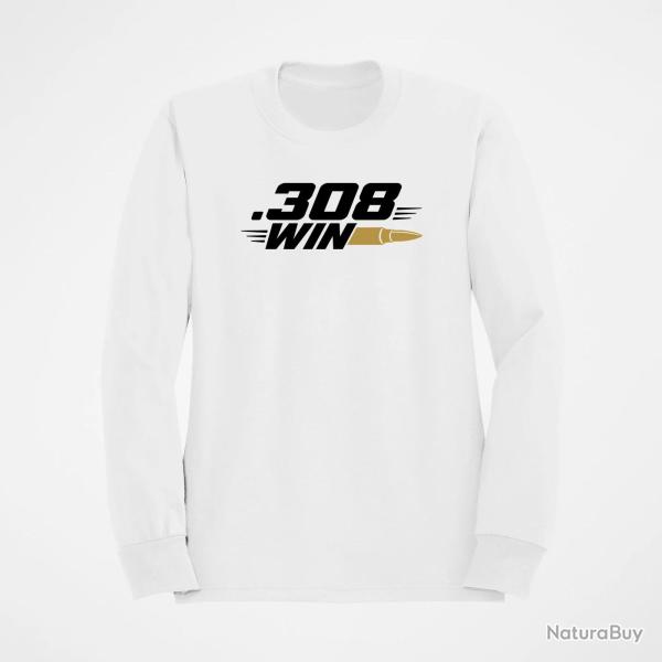 Sweat Tir Sportif .308 Win Cartouche Blanc / Orange