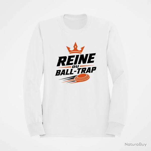 Sweat Ball Trap Reine du Ball Trap Couronne Blanc / Orange