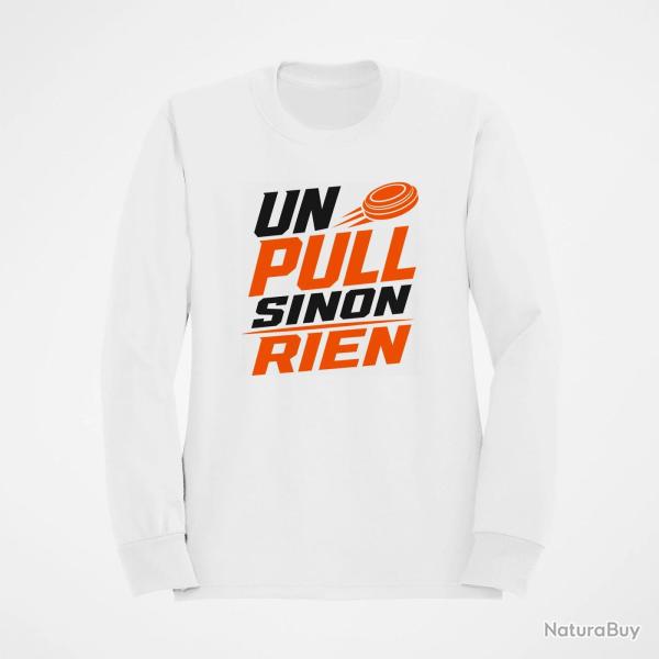 Sweat Ball Trap Un Pull sinon rien Slogan Blanc / Orange
