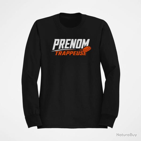 Sweat Ball Trap Pr�nom personnalis� Trappeuse Noir / Orange