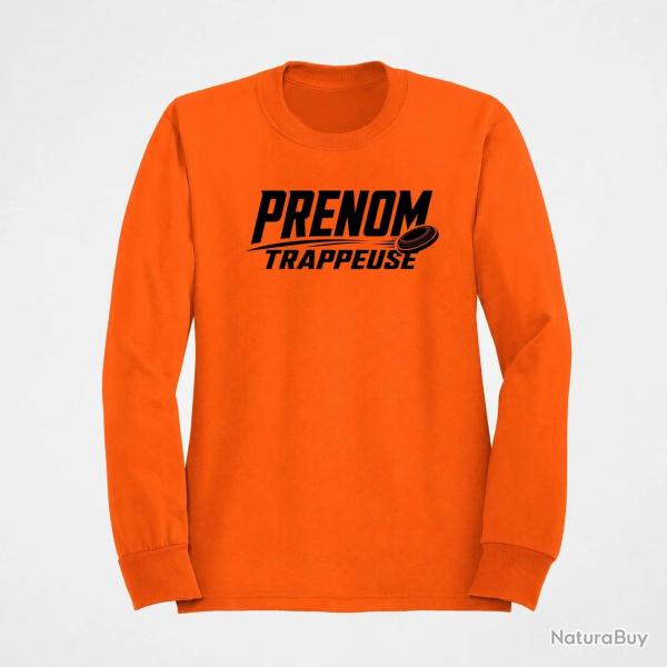 Sweat Ball Trap Pr�nom personnalis� Trappeuse Orange