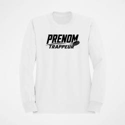 Sweat Ball Trap Pr&eacute;nom personnalis&eacute; Trappeur Blanc