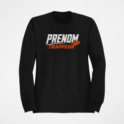 Sweat Ball Trap Pr&eacute;nom personnalis&eacute; Trappeur Noir / Orange