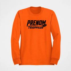 Sweat Ball Trap Pr&eacute;nom personnalis&eacute; Trappeur Orange