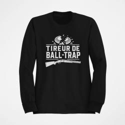 Sweat Ball Trap Tireur sportif Fusil et &eacute;clats Noir
